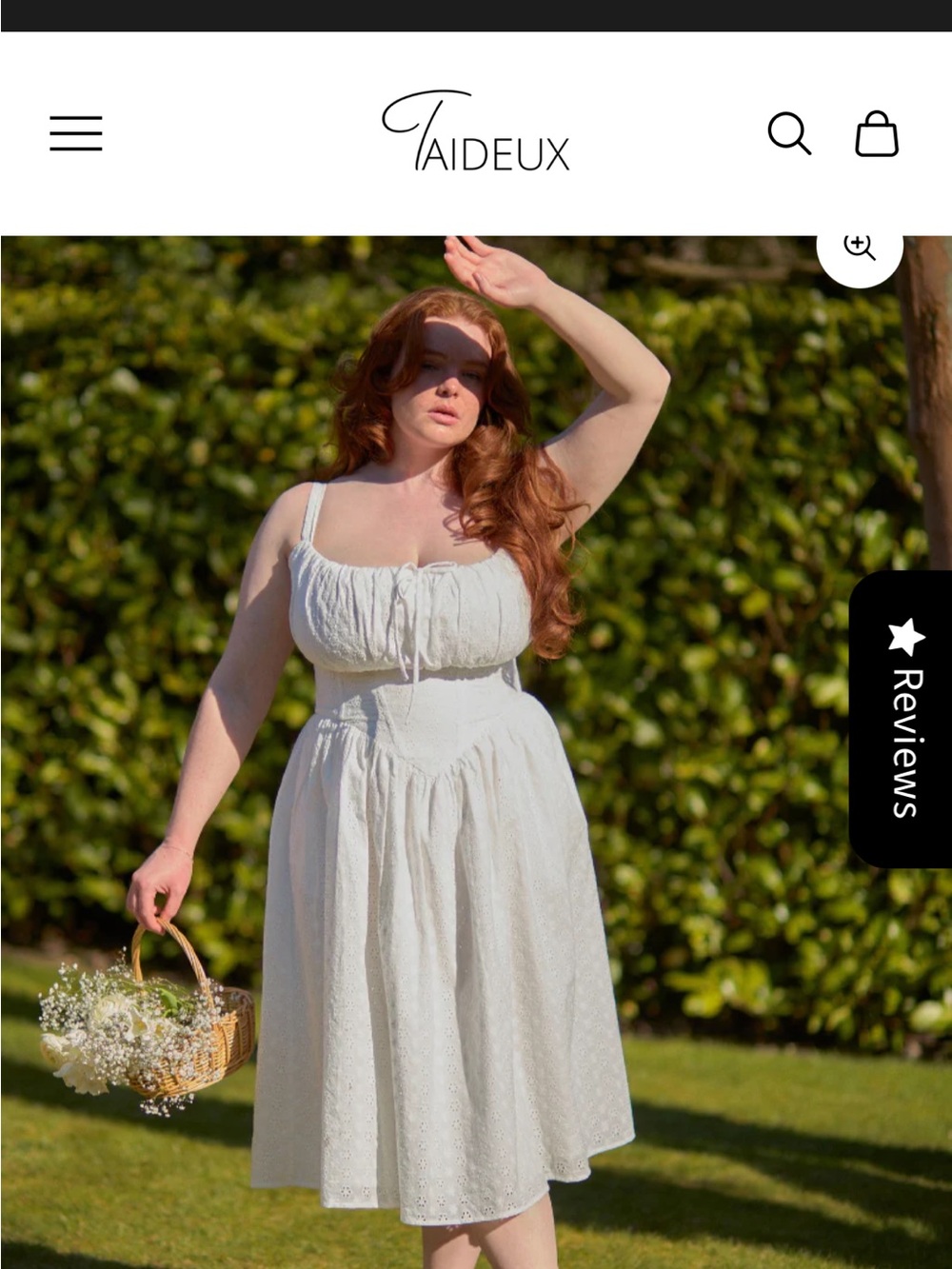 “Marie” Ivory Fuller Bust Midi Embroidery Dress - Picture 2 of 6